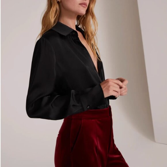 NWT Favorite Daughter Take Me Seriously Bodysuit XS/L Black Noir - Picture 2 of 7